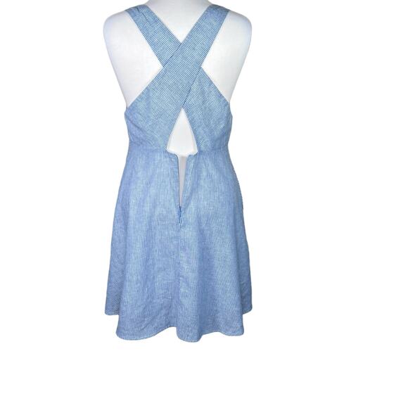 Annie 50 Women’s Linen Blend Striped Sundress with Criss-Cross Straps Med EUC - Picture 6 of 15